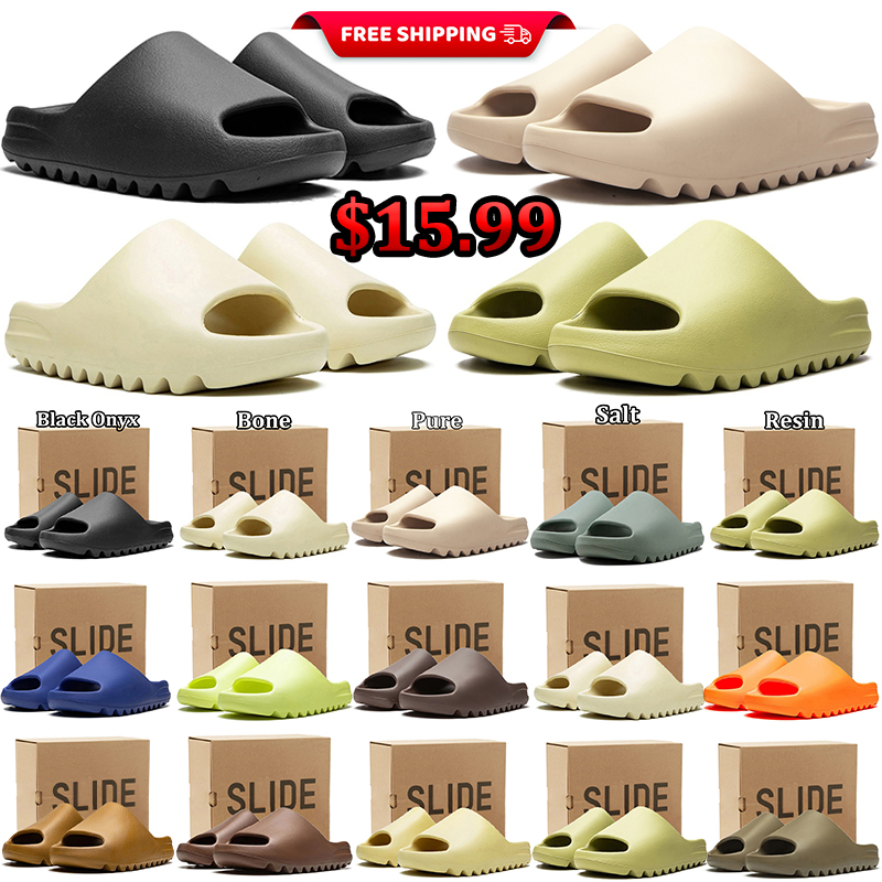 free shipping designer foam runner mens womens slides slippers sandals d h gate desert sand Bone Resin Slate Grey Glow black slide sandal shoes summ