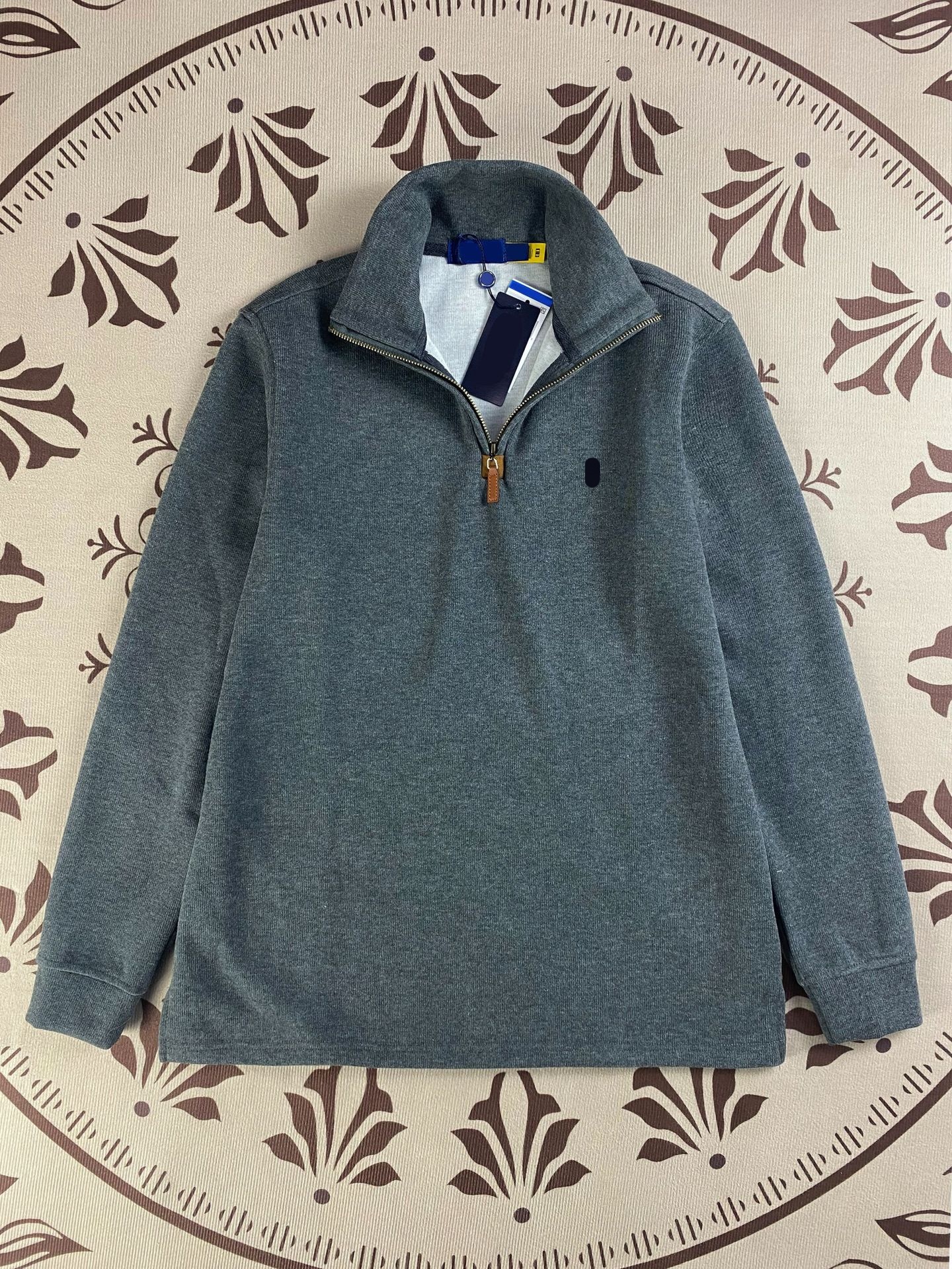 Ralf Men's Laurnen Hoodies Designer Half Zip Stand Polo Hoodie Men Fashion Vintage Loose Pony Pullover Solid Ribbed Casual Loose Rolphy Laurene