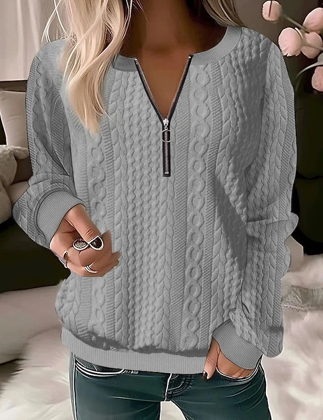 1675 Women's Quilted Sweatshirt Zip-Up Cardigan Jacket Autumn/Winter