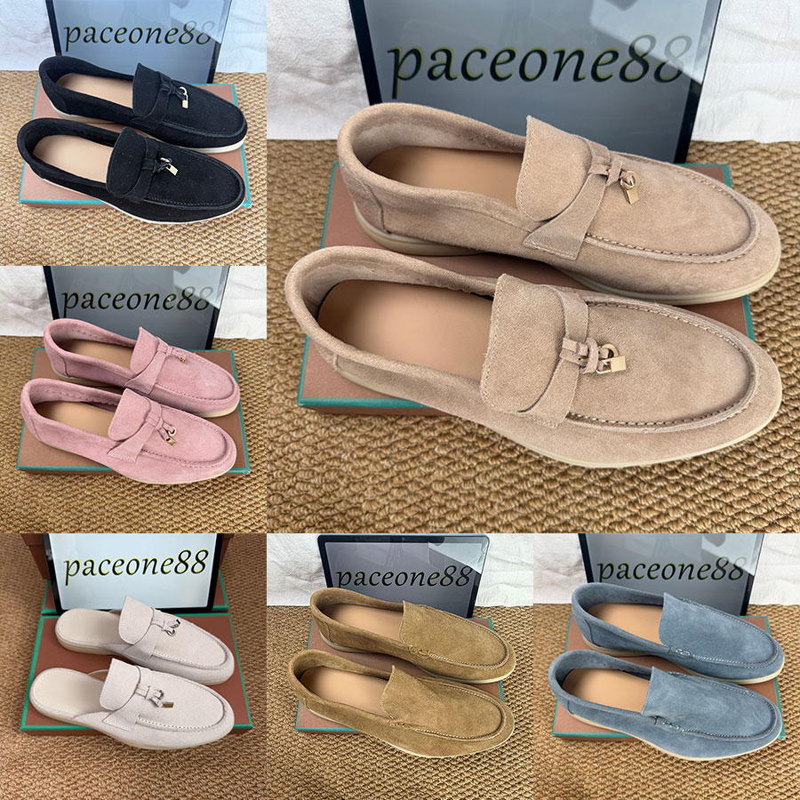 Women Men Designer Loafers Sandal Slippers 100% Suede Fashion Casual Shoes Open Walk Slipper Mules Flat Chaussons Luxury Master Quality Sneakers Mul