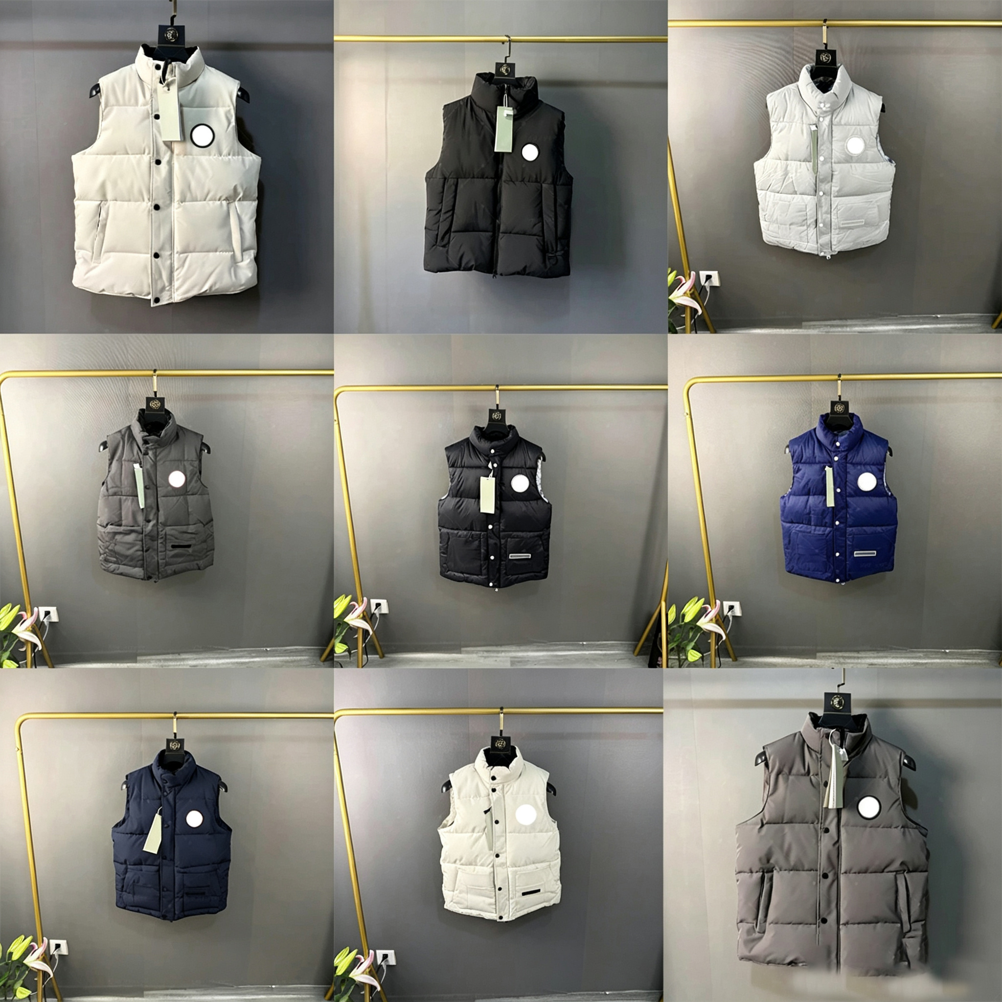 Mens puffer vest jacket men womens retro standing collar sveless windproof white duck down warm vest nylon fabric urban commuting casual layered dow