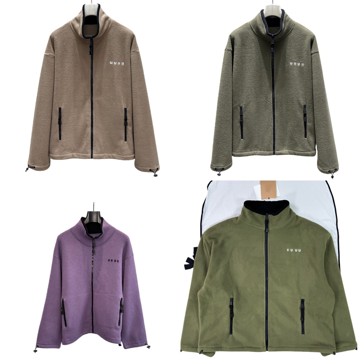 Women Luxury Fleece Warm Coat Brand Letter Outdoor Sporty Sweatshirts Autumn Winter Zipper Stand Collar Street Style Outerwear For Men Women