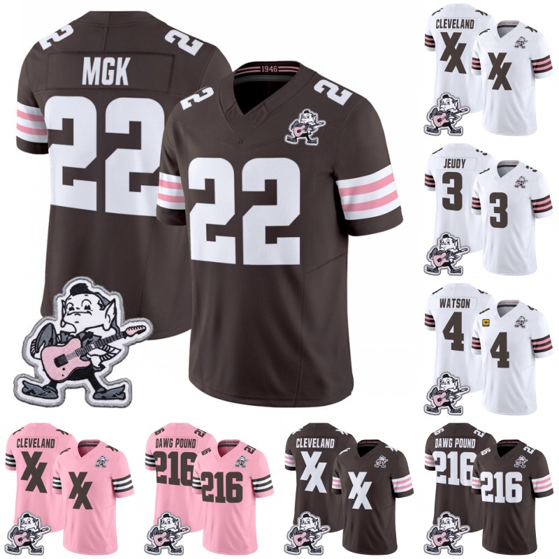 Brownss MGK Patch Jersey Shedeur Sanders Denzel Ward Deshaun Watson Jerry Jeudy Harold Fannin Jr. Quincy Williams Quinshon Judkins Joe Thomas Daw