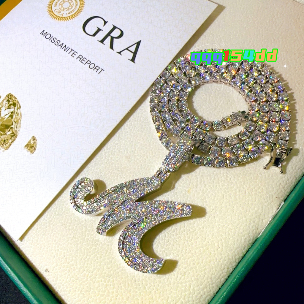 High Quality Iced Out Hip Hop Jewelry VVS Moissanite Diamond Rapper Custom Fashion Letter Pendant