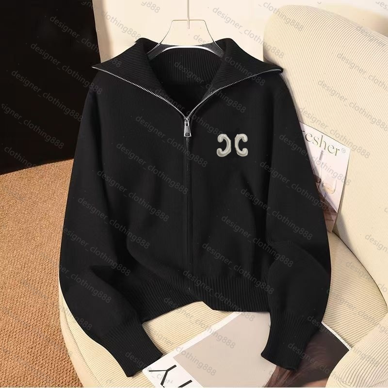 Women's Knits & Tees Autumn and winter women's designer sweater casual knitted cardigan black sweater high-end luxury designer clothing ja