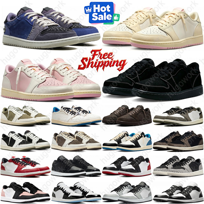 Ready Stock Free Shipping Designer Basketball travisslow 1 1s scottts scots scottshoes lows Black Phantom Shy Pink Canary men women Sport Shoes snea