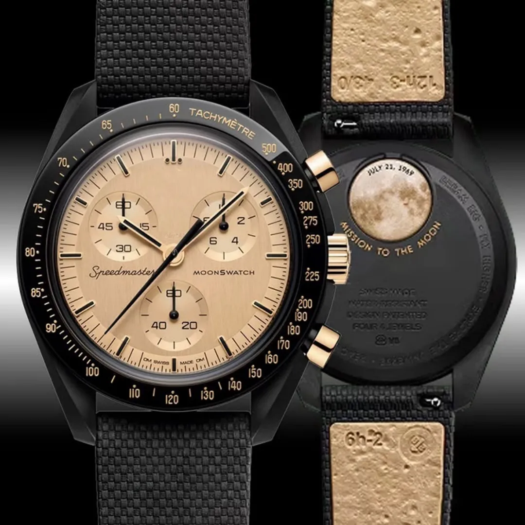 Bioceramic Planet Moon Quarz Watch Mission To Mercury 42mm Full Function Chronograph Luxury Mens couple joint name Wristwatches Moonshine 1969
