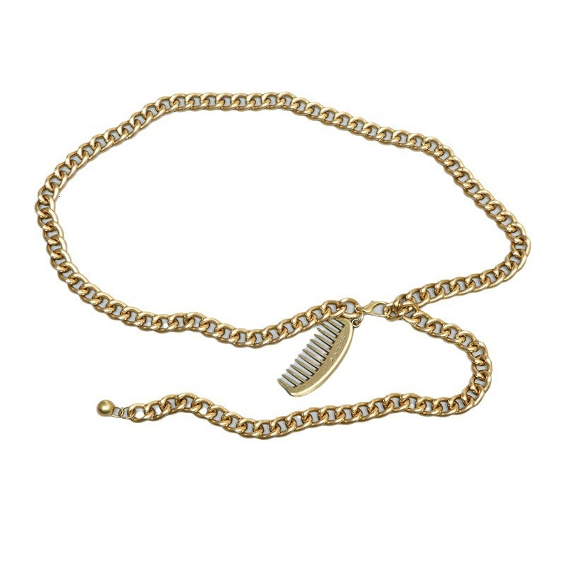 Designer Luxury Brand&# 039 Sunglasses Waist For Women, Dress Accessory Little Style Metal Vintage Pants Decorative Thin Belt Fashion Chain Camellia