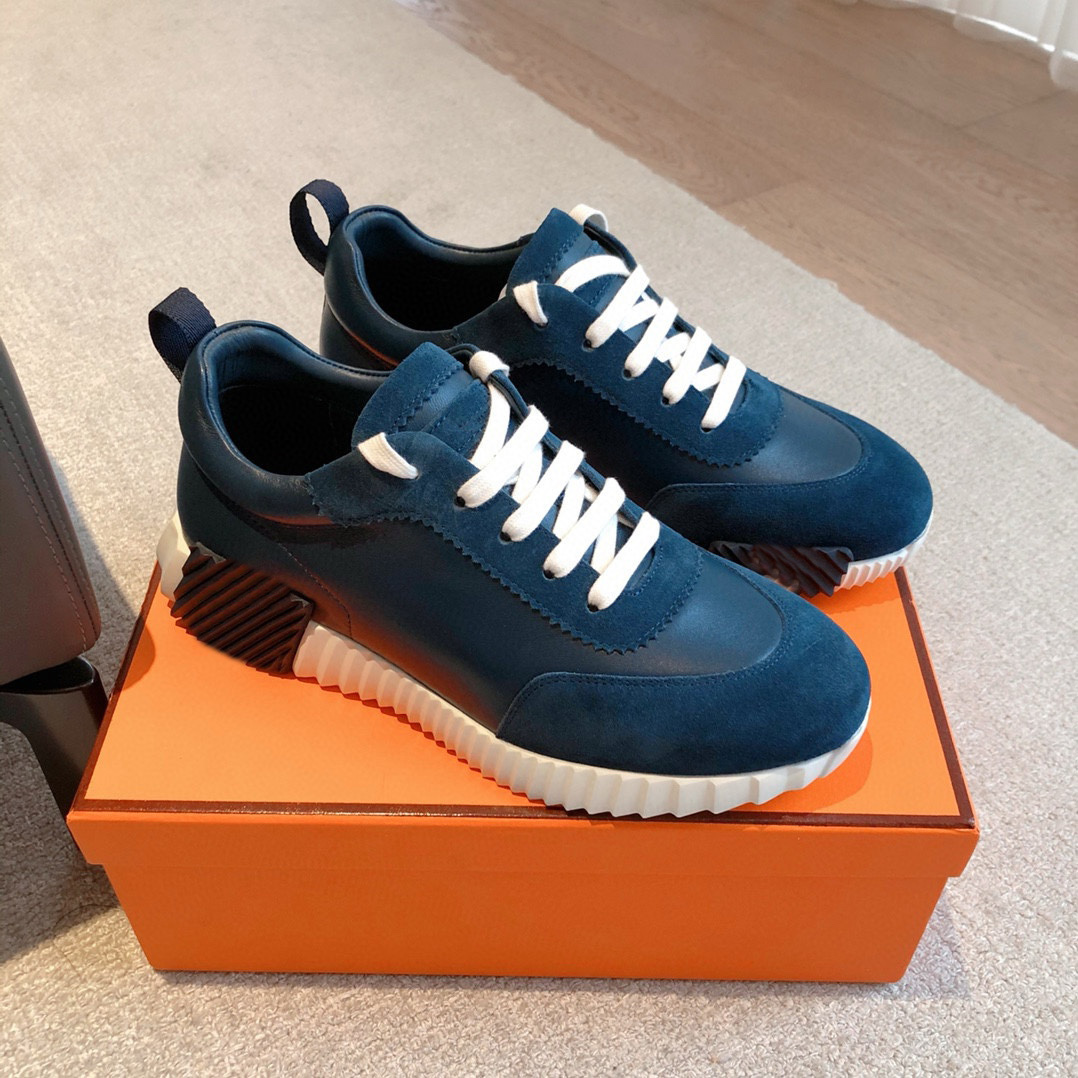 Designer H Casual Shoes Women men Bouncing sneaker luxury sport goatskin leather Fashion Light sole thick soles ghjfdg54