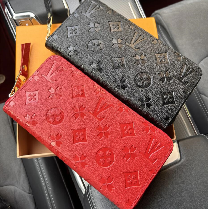High quality Luxury Fashion Designer Wallet Women Short Purse Emed Wer Letters Wallets Credit Card Holders Ladies Plaid Money Clutch Bags purse wall