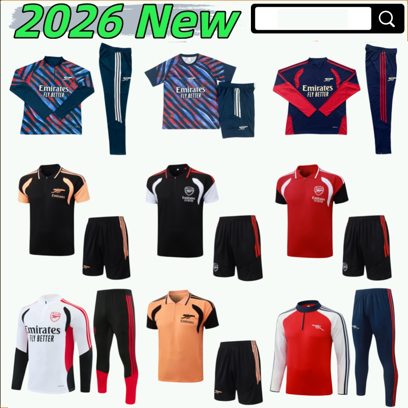 26/27 Gunner Arsening Survêtement RICE SAKA G.JESUS HAVERTZ Chemise d'entraînement à manches longues Maillots de football pour hommes Shorts 25 2
