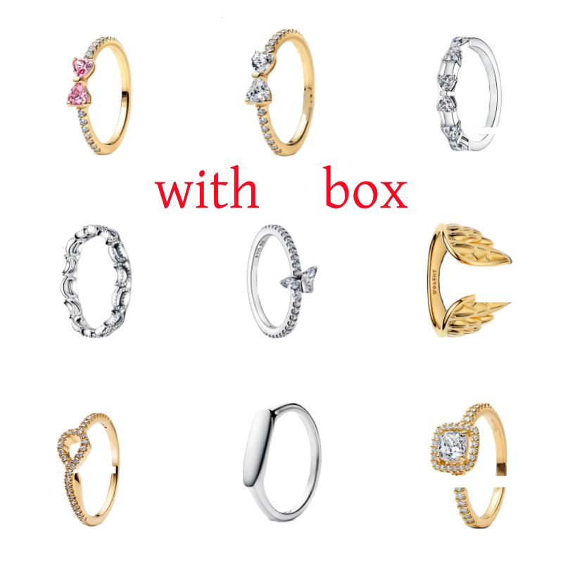 Romantic Ring Timeless Collection Designer Rings For Women Sparkling Rose Bow Intertwined Hearts Snowflake Diamond Ring Luxury Jewelry With Box dd15