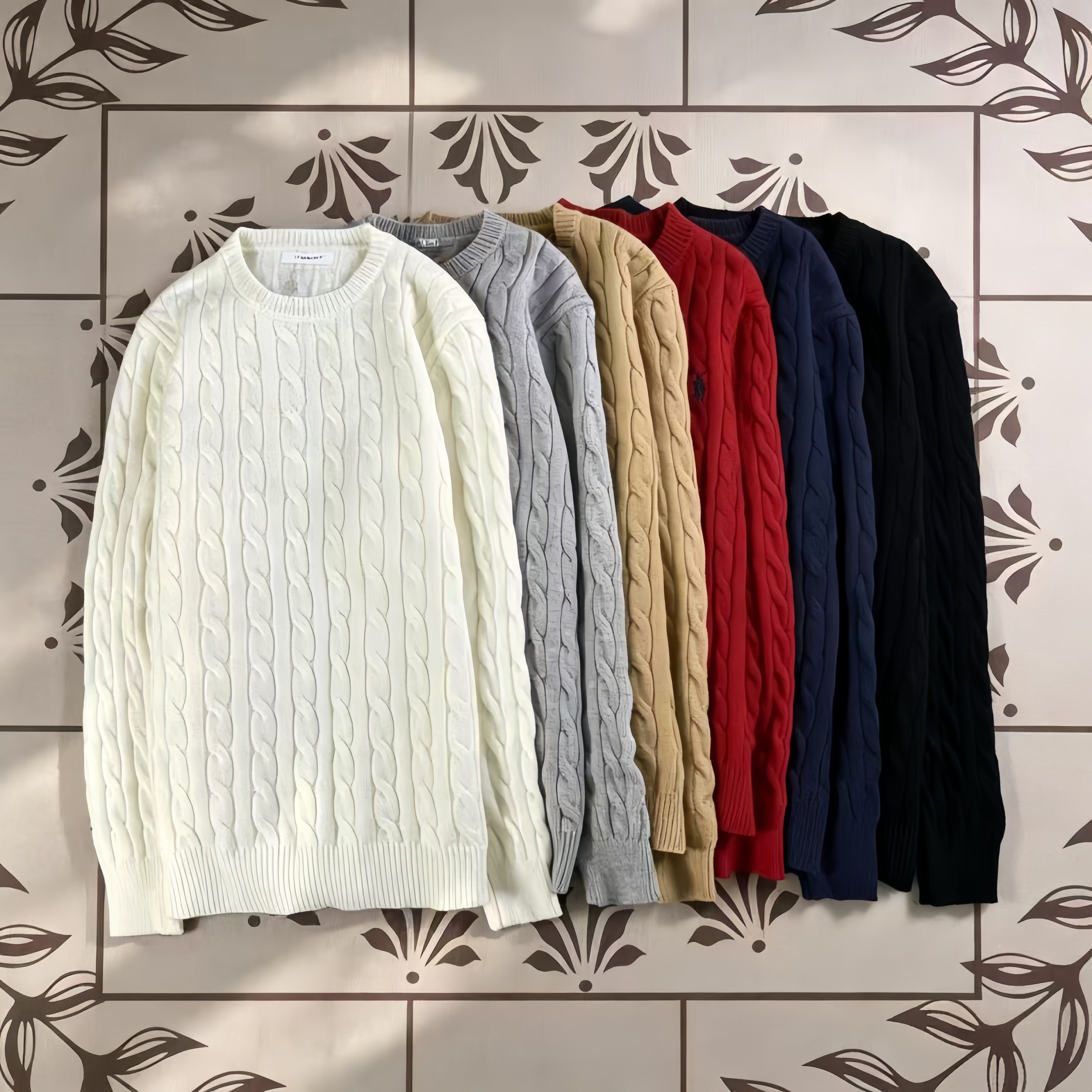 Lightweight Solid Color Sweater with Embroidered - Elegant Design Available in Six Colors (S-2XL) Q260915