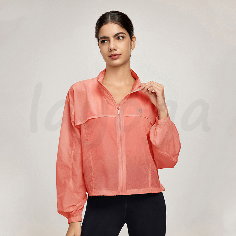 New Women's Yoga Outfit Streetwear Long Sleeve Zip-Up Hooded Jacket Stand Collar Drawstring Sports Coat Straight-Leg Pants High-Waist Hip-Lifti