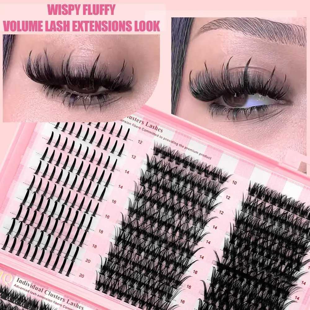 Eyelashes False 9-16mm 3D Length Volume Natural Look DIY Lash Extension Kit Volume Fans Wispy Style 3D Faux Mink Lash N260812