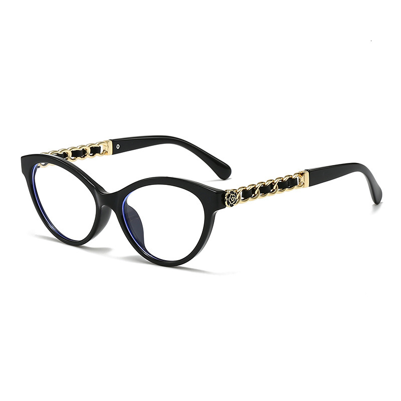 Designer Luxury Brand&# 039 Sunglasses Cat-Eye Anti-Blue Light Myopia Glasses For Women Ultra Lightweight Black Frame Enhances Facial Shape Small Fr
