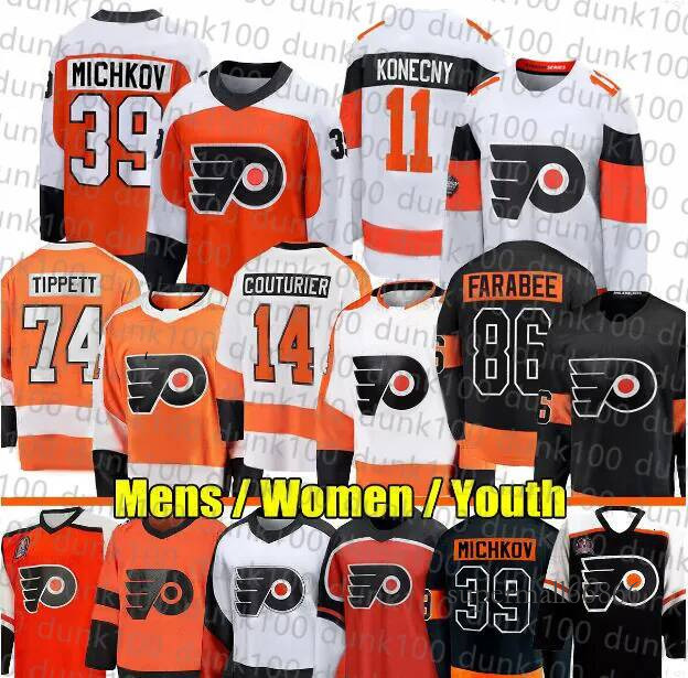 39 Matvei Michkov New version season hockey flyer jersey Sean Couturier Travis Konecny Brink Owen Tippett Farabee Bobby Clarke jerseys 22