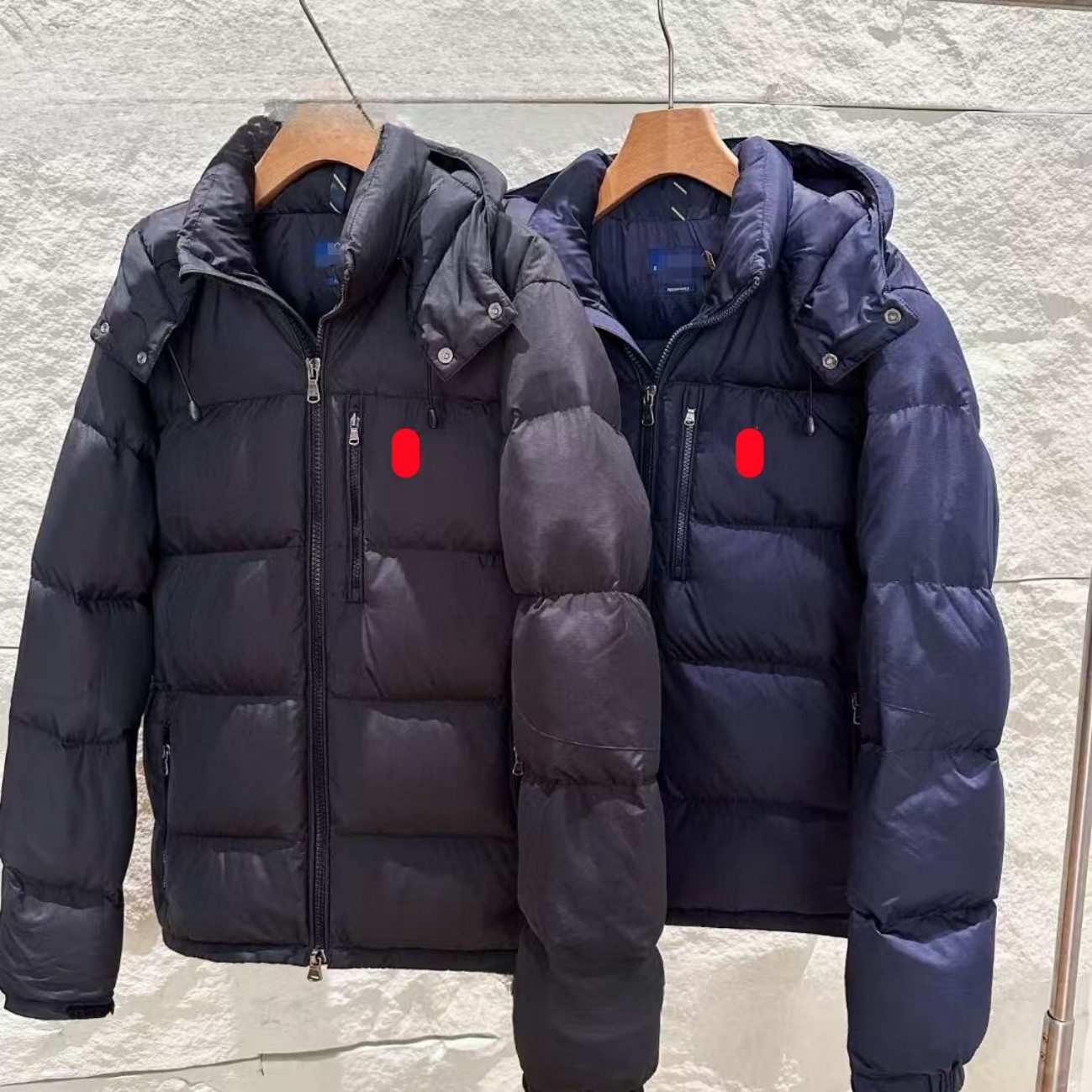 Wholesale Designer Polo Embroidered Down Parka High Version Scannable Label Removable Hood White Duck Down Waterproof Windproof Thick Thermal Winter