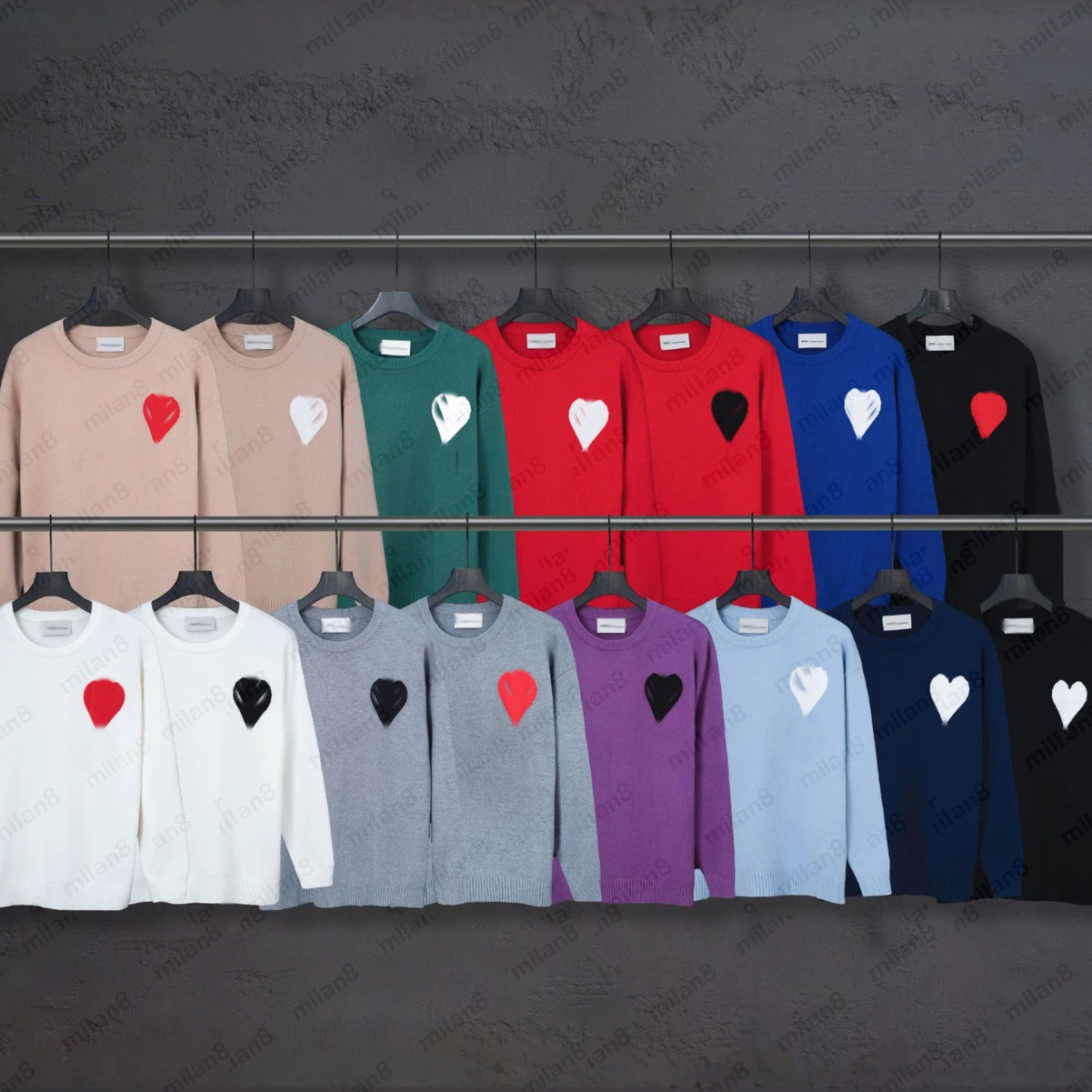 Pulls pour hommes classique lettre d'amour Paris mode femmes niche couple polo pull