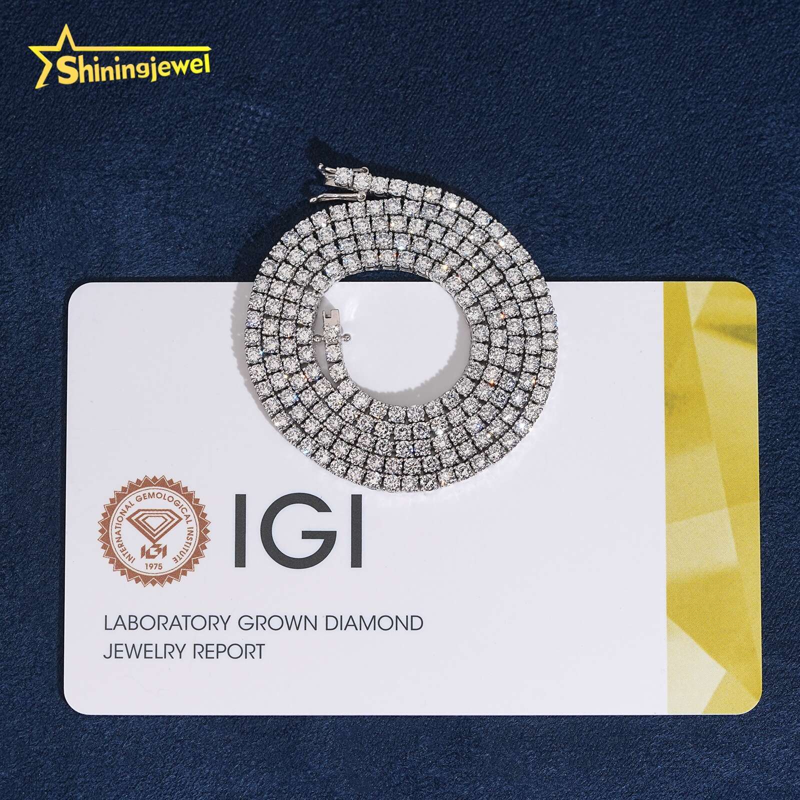 Top Factory Direct Genuine Solid Gold 10k 2mm Lab Grown Diamond Tennis Chain Lab Grown Diamond Tennis Necklace IGI HPHT Gift