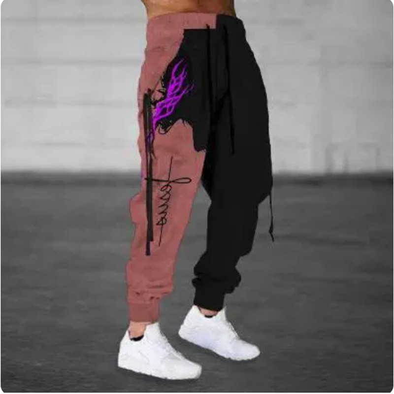 2025 New Graffiti Drawstring Long Men's Sweatpants Joggers 3D Print Camo Trousers Mens Casual Pants D260814