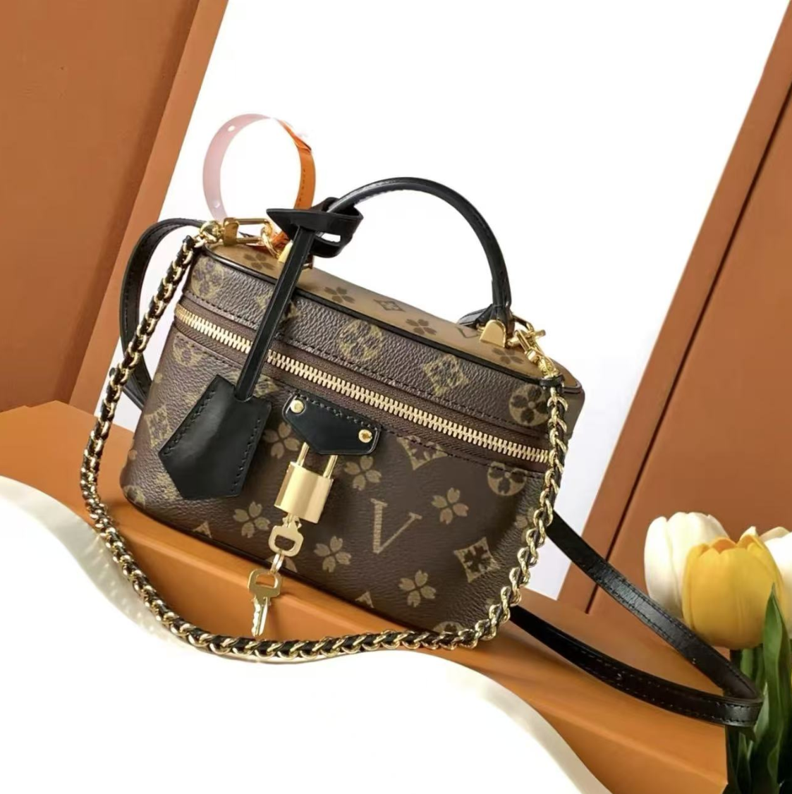 Designer luxury bags handbag Makeup Designer Bag for Womens Luxury Handbag Leather Make Up Toiletry Clutch Bags CrossBody Shoulder Totes Cosmetic Wa