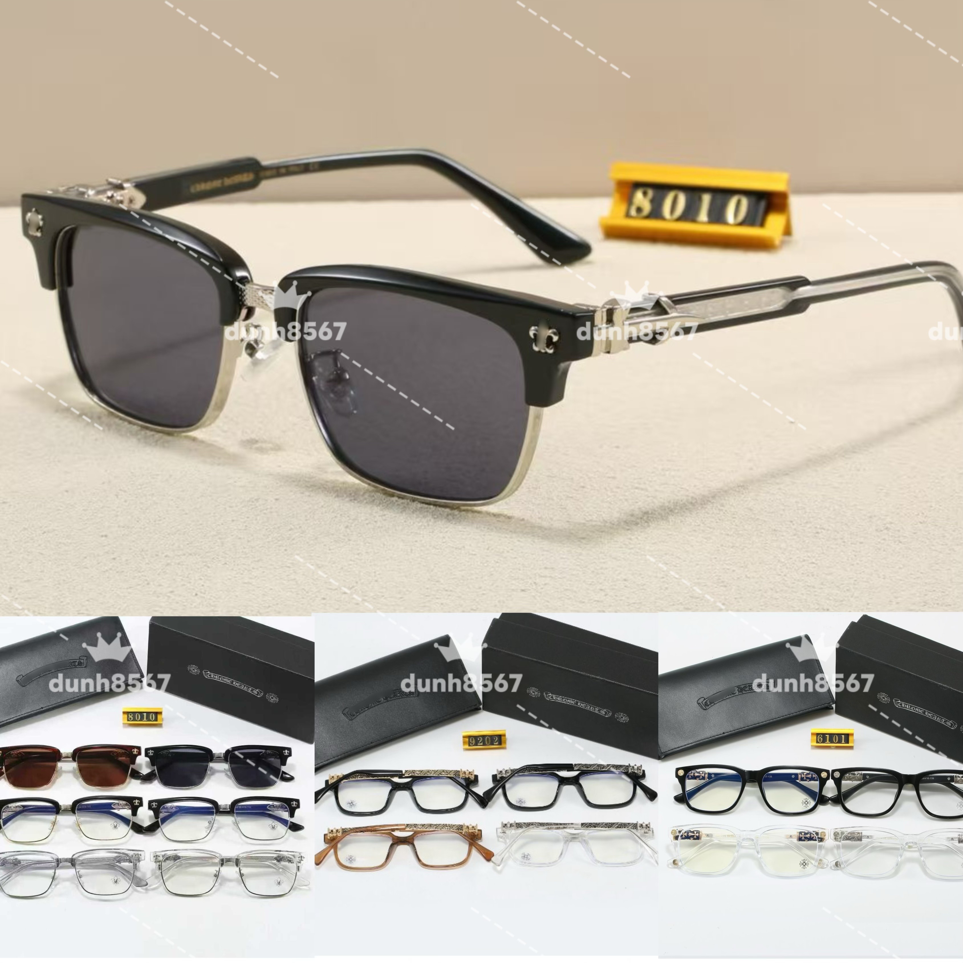 2026 New Style Chrome Sunglasses Designer High Street Daily Casual Brand Sunglasses luxury Chromed Glasses For Women Frames 6101/8010/2820
