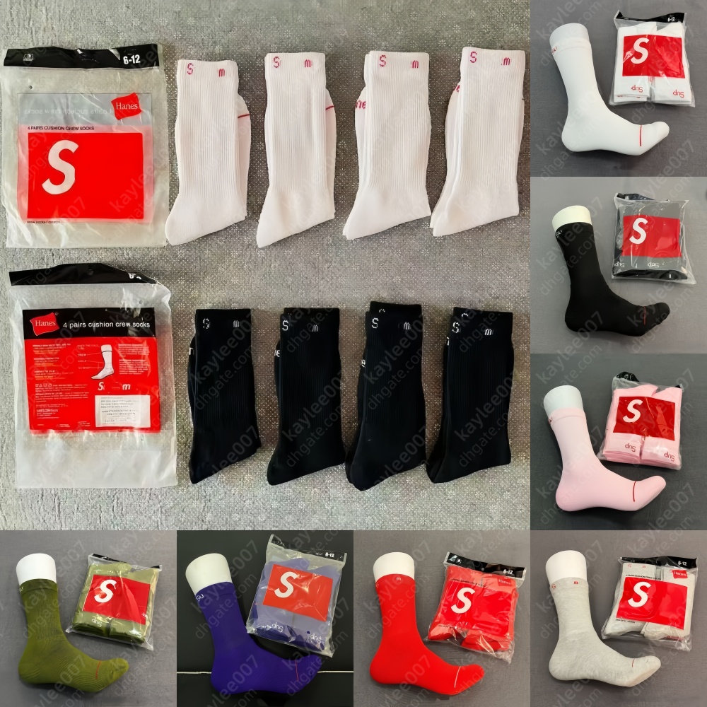 chaussettes de créateurs Prix de gros 4 pack Taille unique chaussettes pour hommes chaussettes de marque de sports de plein air multicolores Coup