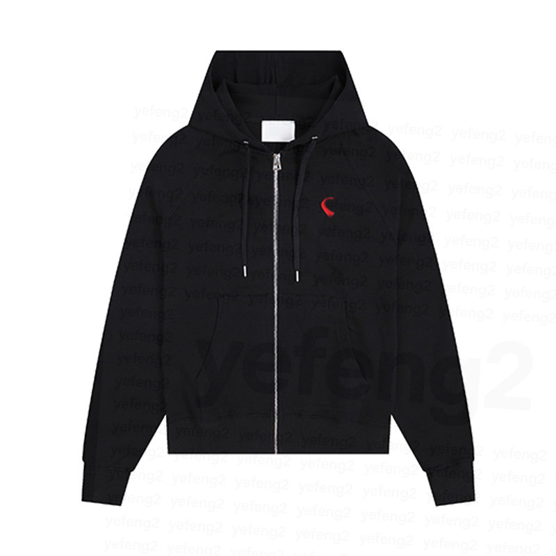 Mens de Coeur hoodie brodé veste zippée style parisien oversize sweat à capuche coton mélangé automne hiver manches longues