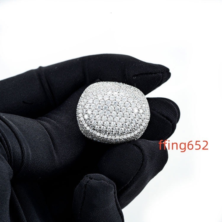 Hip Hop Moissanite Ring Custom Design Iced Out for Men 925 Sterling Silver Pass Diamond Tester Luxury Jewelry with VVS Stones