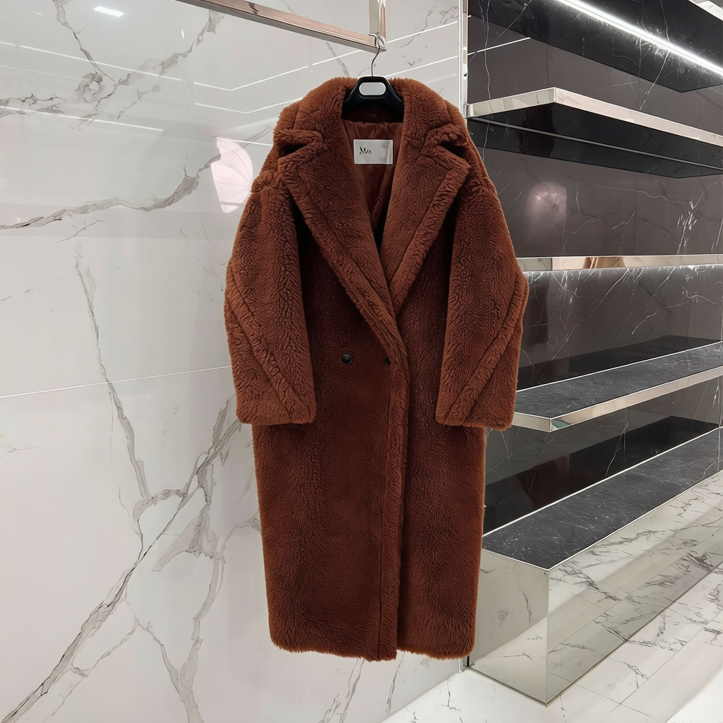 Veste de créateur Femmes Fourrure Longue Teddy Bear Veste Authentique Femmes Manteau D'hiver Chaud Survêtement Pardessus Mode Réel Manteaux De La