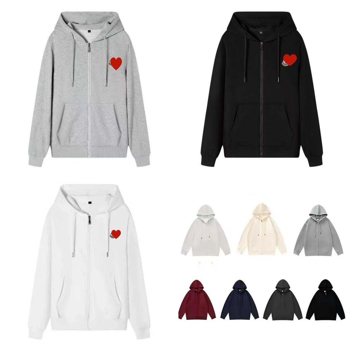 MON Logo Designer Loose Casual 5XL Adult Young Men's FULL ZIP UP Long Sleeve Sweatshirt Youth Teenager Boys Juniors Hoodies Sportswear Thin Jac
