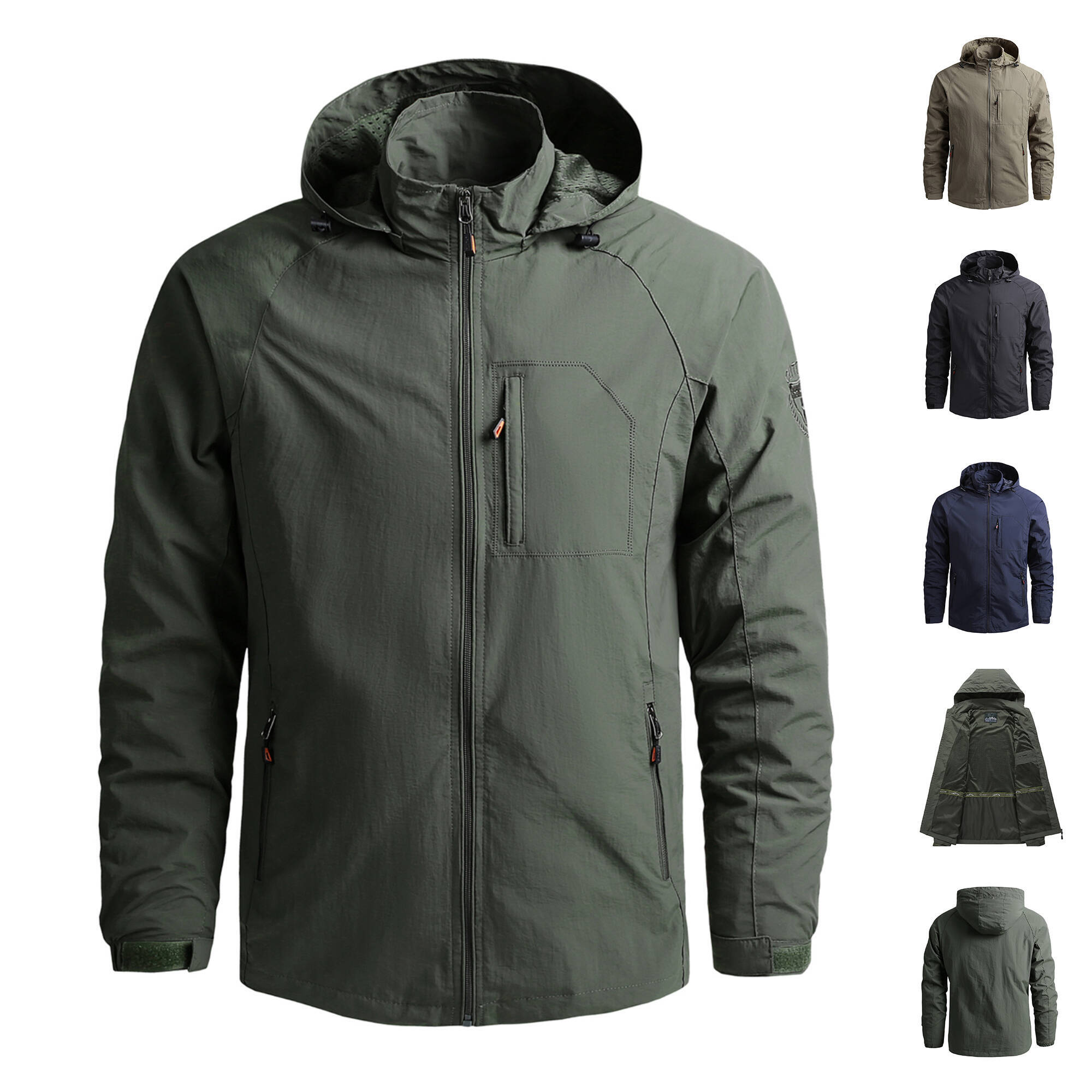 Designer Mens Jacket Anti-static Waterproof Windproof Fishing Jacket Casual Sports Coat Men's Large Size Versatile Outdoor Waterproof Hooded