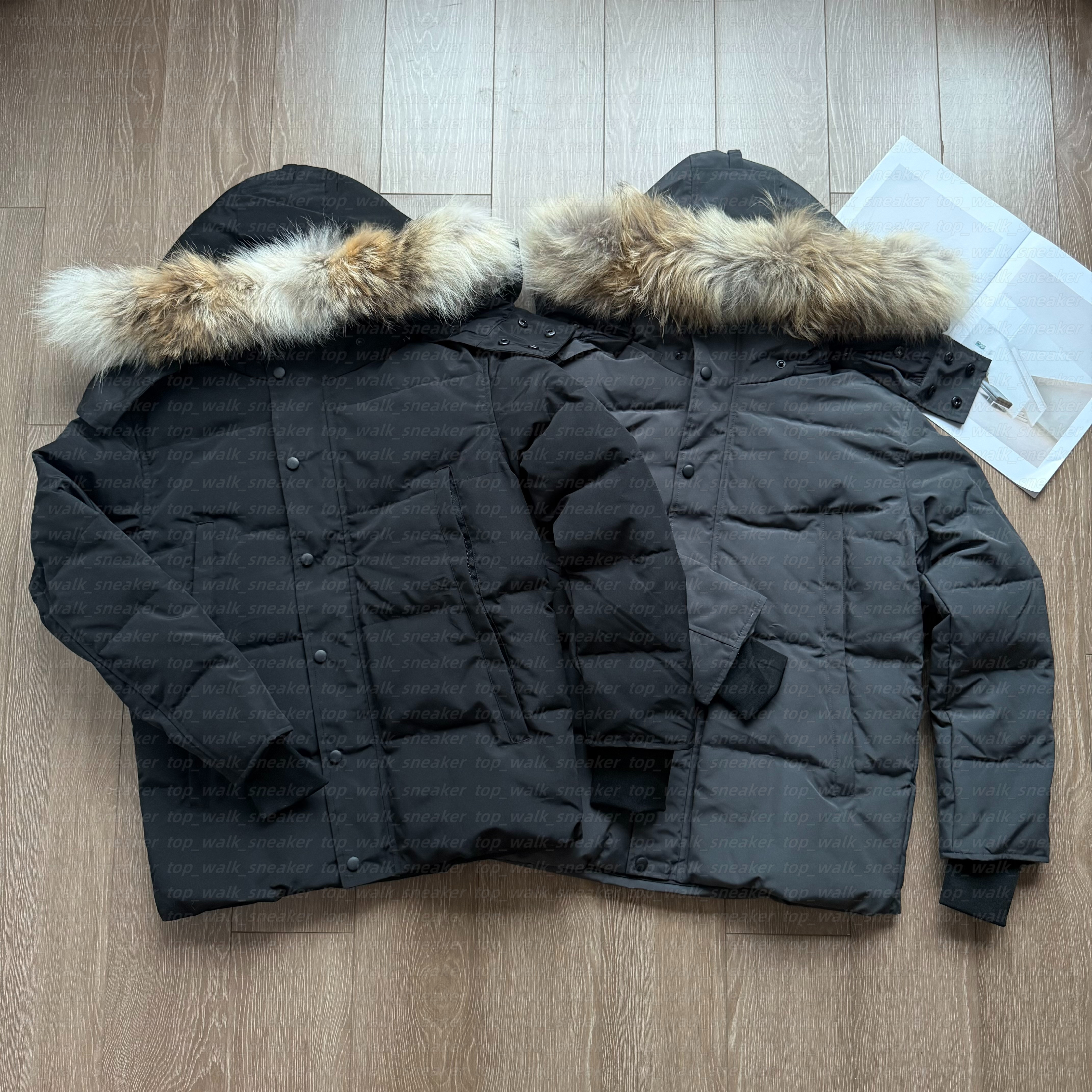women men puffer coat down jacket femme outdoor jassen outerwear real coyote fur designer warm hooded windproof waterproof padded thicken coat hi