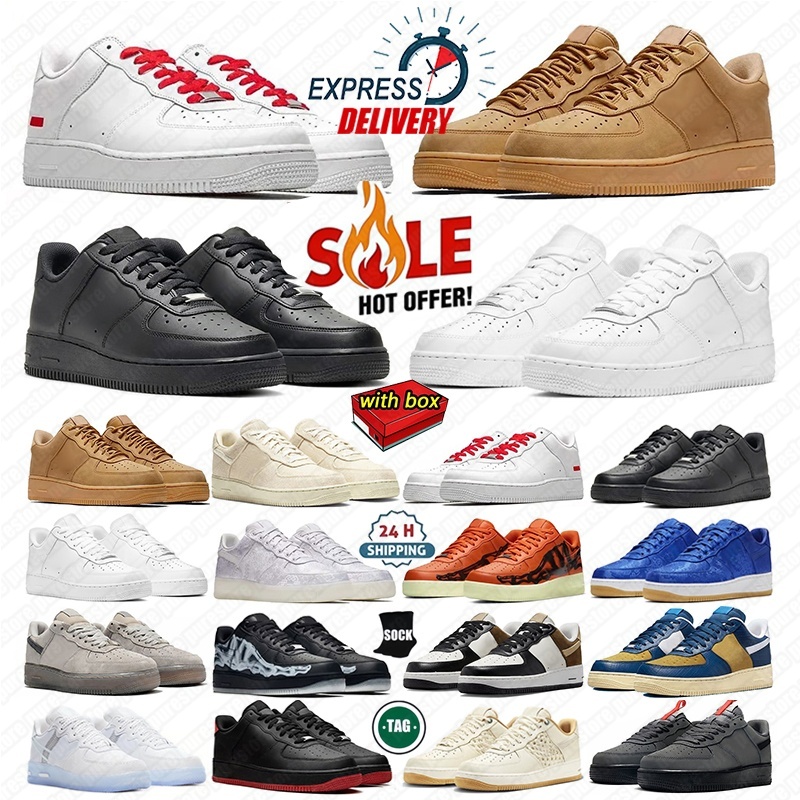 Designer Sneakers af1s Casual Running Trainers Low Patent Leather Triple White Black Red Mystic Navy Gold Panda Dark Sky Blue Unisex Casual Outdoor