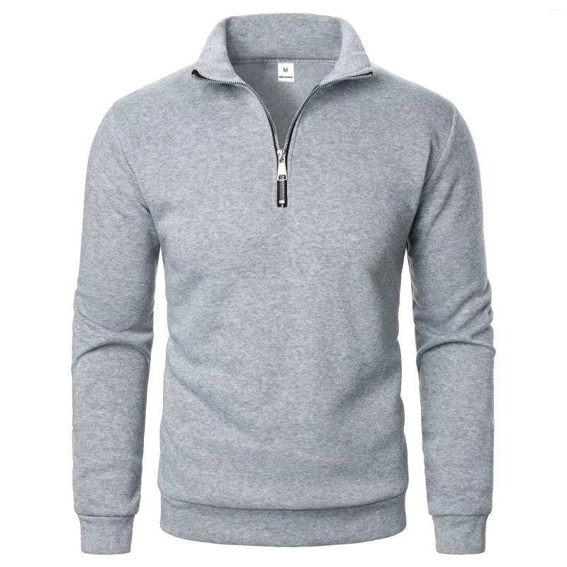 Men's Sweaters Outdoor Men Zipper Sweatshirts Autumn Quarter Zip Pullover Half Hoodie For Gym Man Solid Sweatshirt Coat