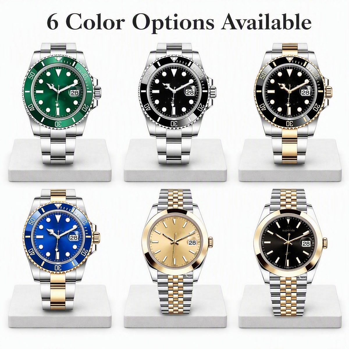 Moissanite watch, custom luxury jewelry fully automatic movement watches, high quality handmade stainless steel sapphire mens watch, free delivery