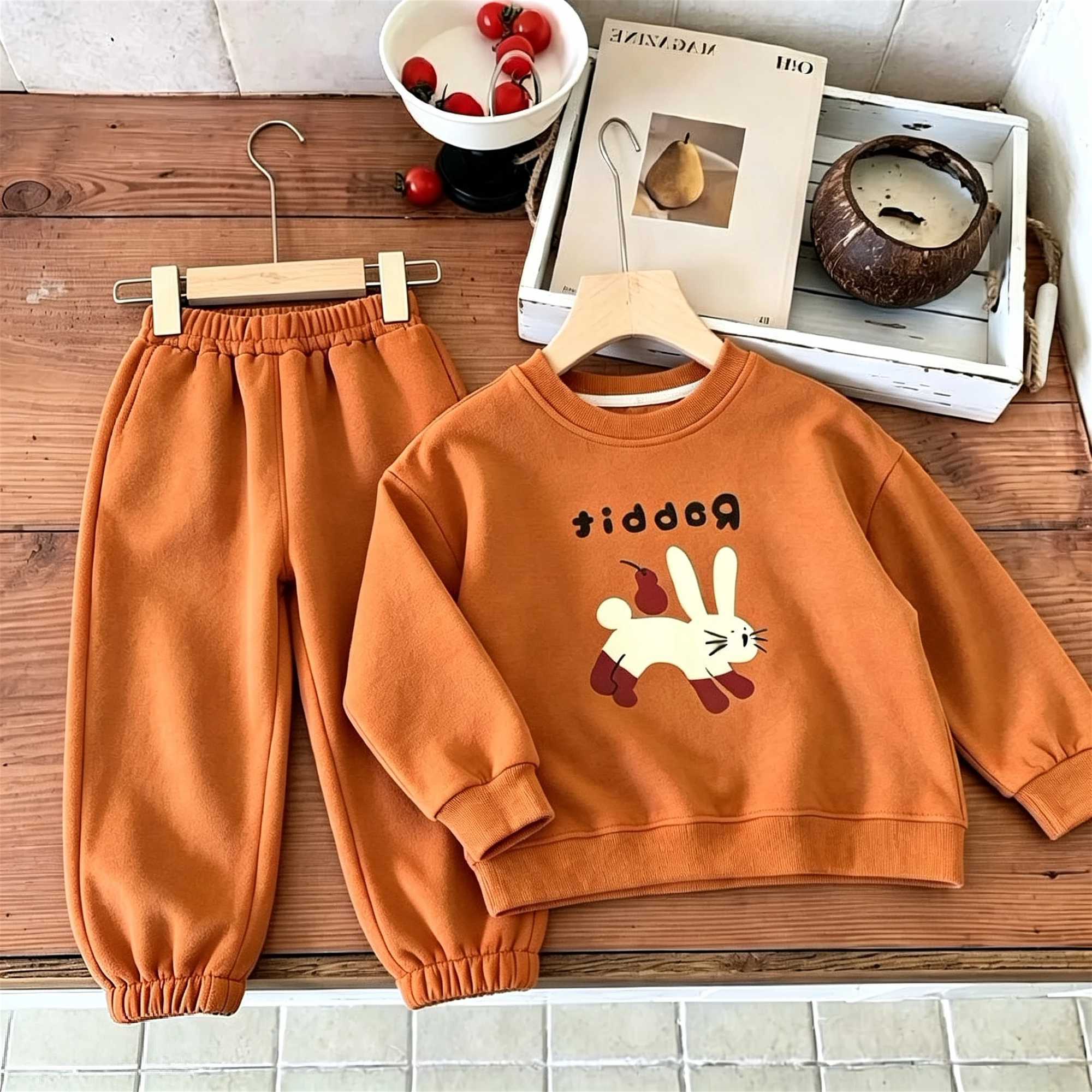 New Autumn Childrens Clothes Long Sleeved Suit Simple Sweatshirts Set Loose Casual Girl Boy Hoodie Pants 2piece/set S2608144SK4 L260920GTTH