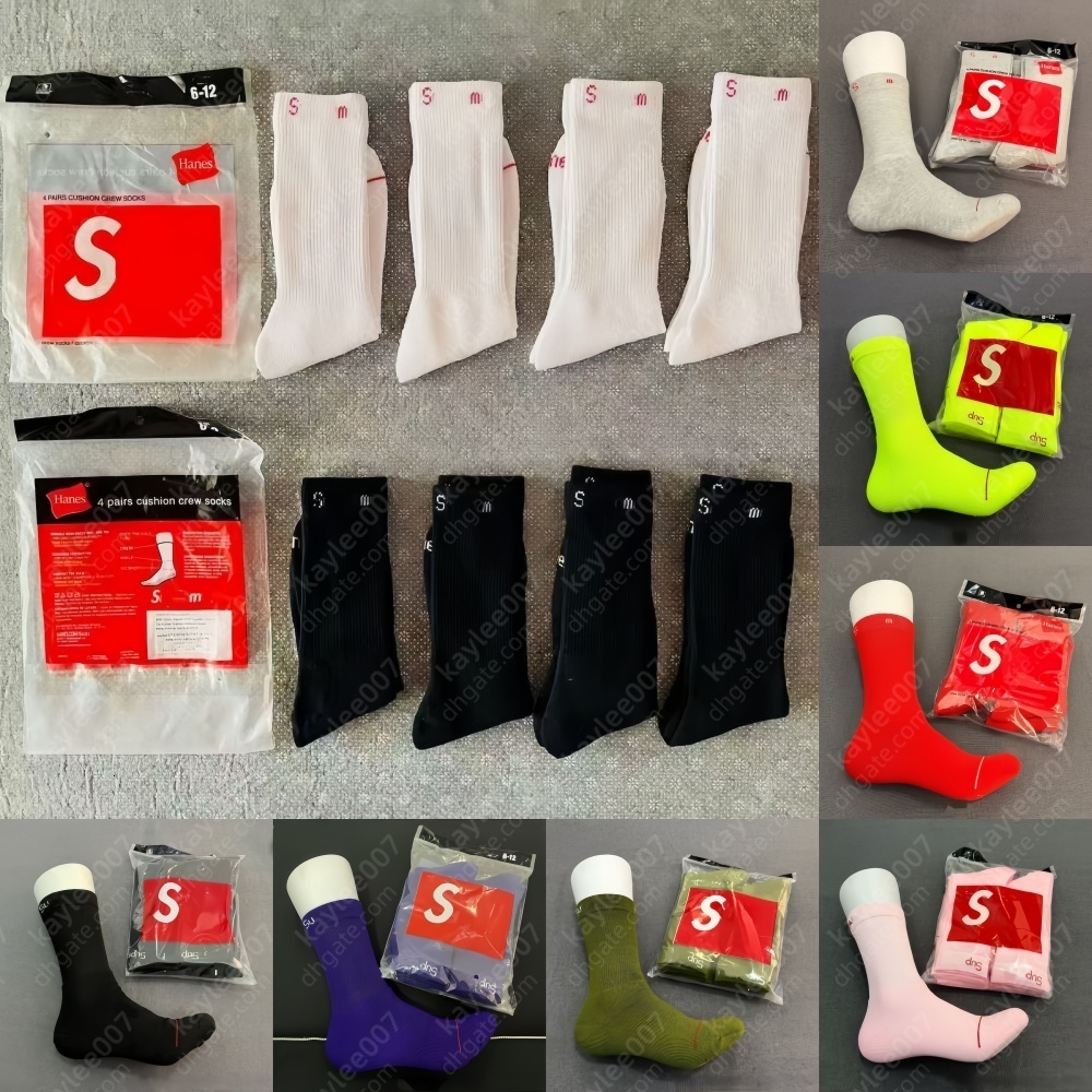 chaussettes de créateurs Prix de gros 4 pack Taille unique chaussettes pour hommes chaussettes de marque de sports de plein air multicolores Coup