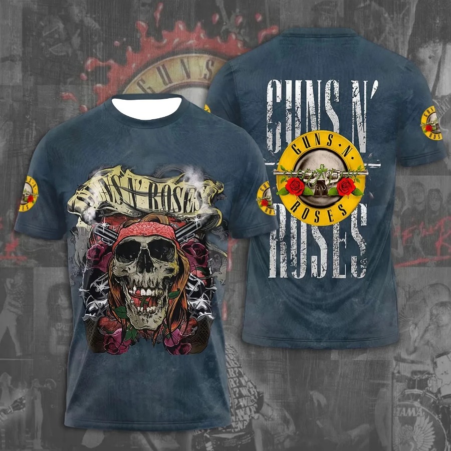 Rock Band Guns N Roses 3D Print Oversized T Shirt Women Men Summer Crewneck Short Sleeve Funny Tshirt Graphics Tees Streetwear