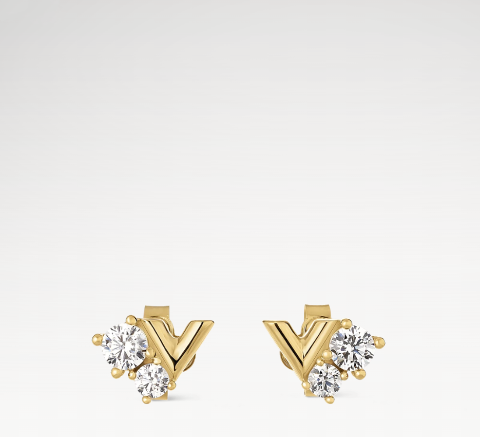 With BOX Designer Fashion Stud Earrings V Letter Diamond Luxury Studs 18K Gold Plated Brand High Quality Women Girls Jewelry gift