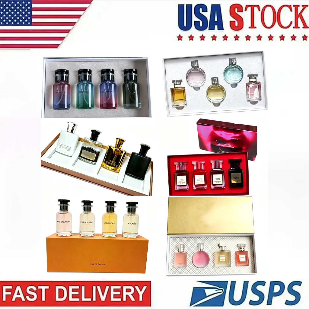 Marque de luxe 4*30 ml ensemble de parfum 20 sortes parfum coffret cadeau Cologne 30 ml 4 pièces kits de parfums parfum vaporisateur longue durée