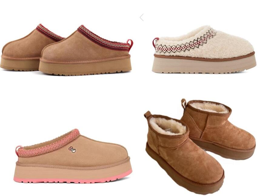 Bottes de neige à plateforme Ultra Mini pour femmes pantoufles tasman tazz classiques douces et confortables en peau de mouton bottes de mode déc