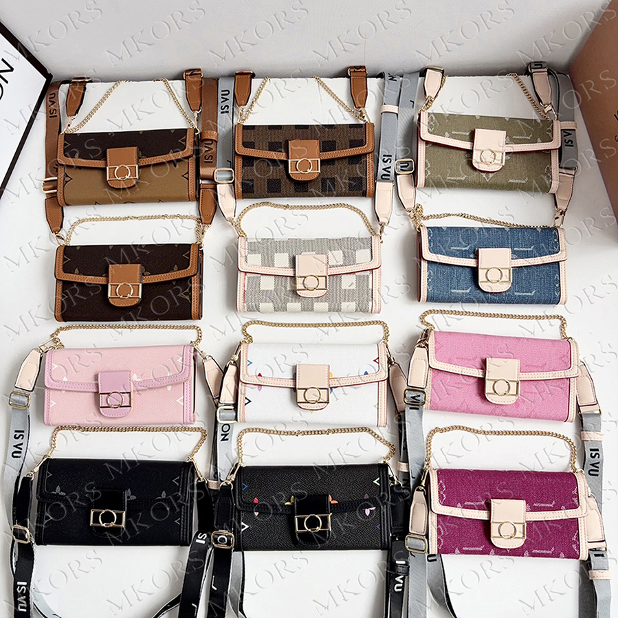 Portable Luxury Wallet Phone Case for iPhone 18 Pro Max 17 Air 16 Plus 15 14 13 12 11 Leather Anti-drop Strap Chain Designer Cover Samsung Galaxy S2