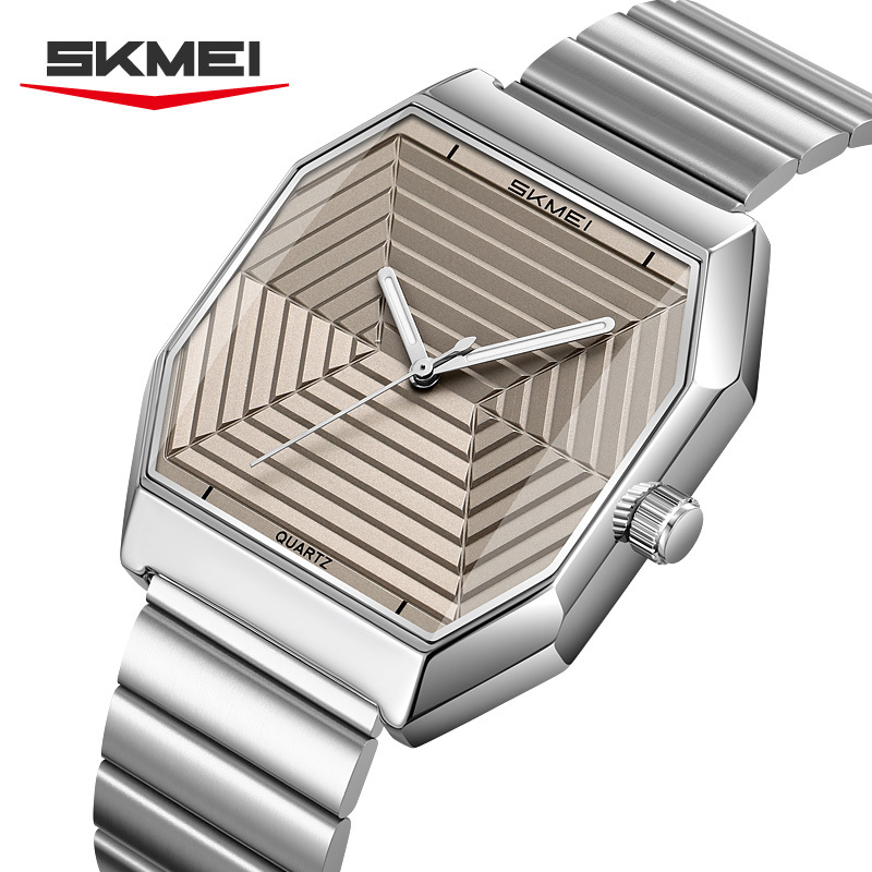 SKMEI 9393 Fashion Quartz Watch Unique Design Stainless Steel Men's Wristwatches Elegant Watches for Men relgios masculino 26Y0815