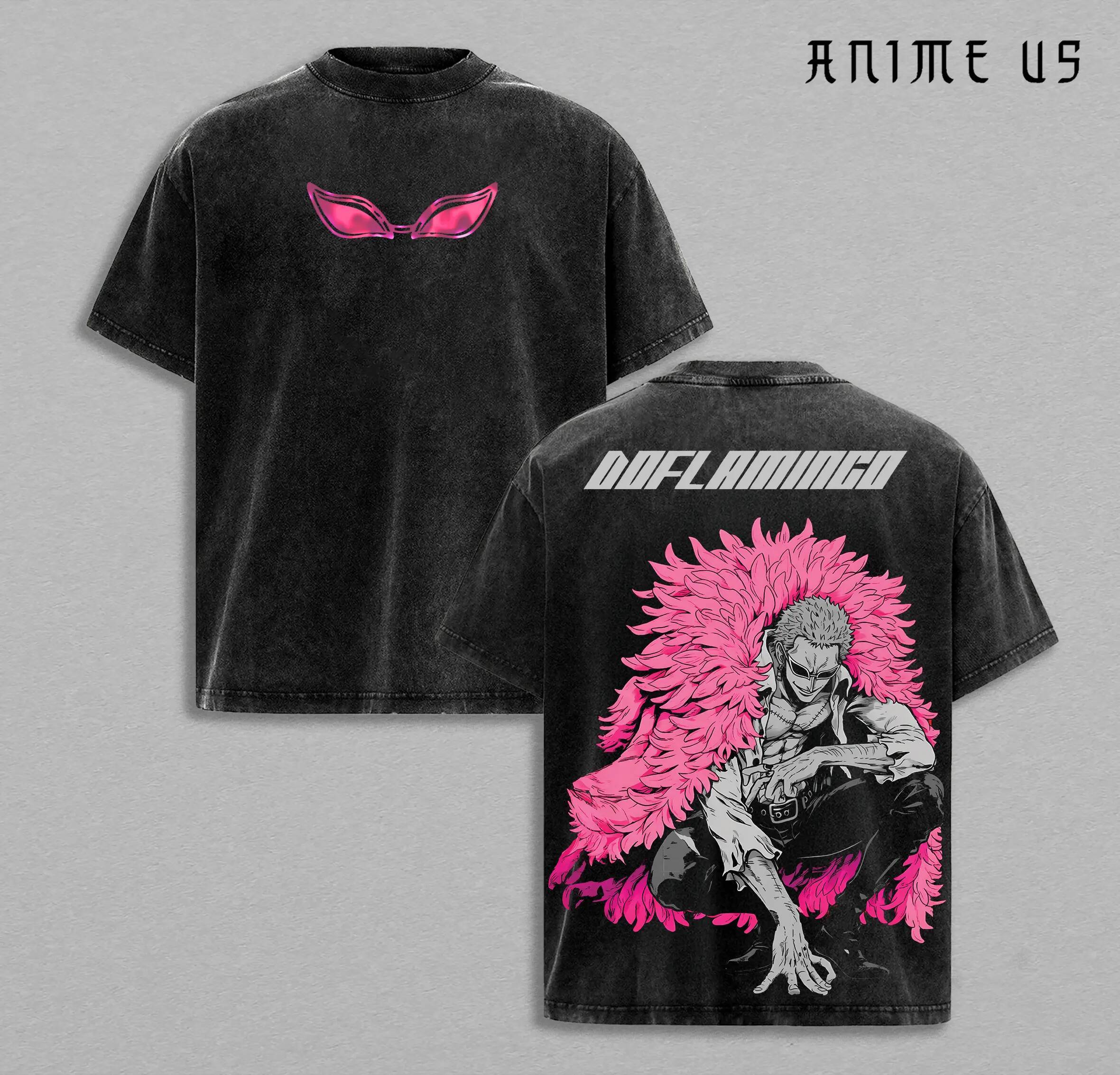 One Piece Limited Doflamingo Smile OP 1.111 Oversized Retro Unisex Graphic 90s Vintage Manga Acid Lightweight Cotton Washed Tee, Gift For Fan, Anime