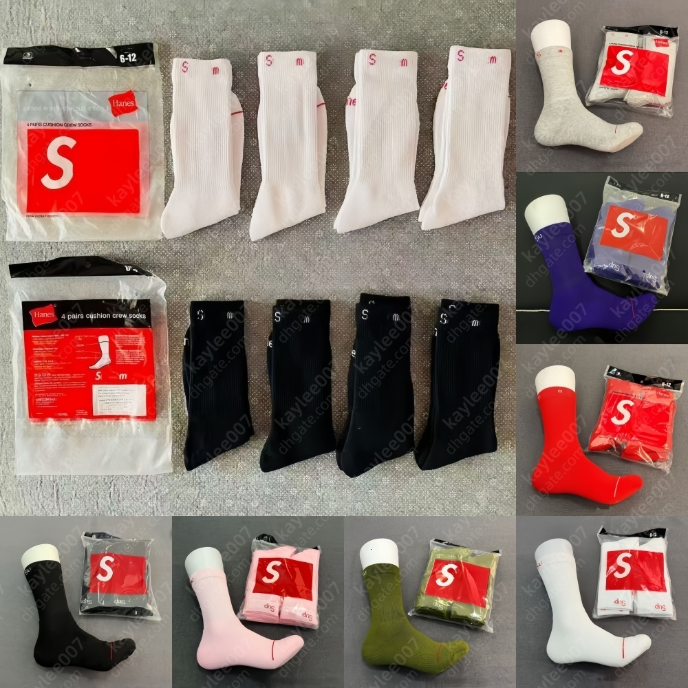 chaussettes de créateurs Prix de gros 4 pack Taille unique chaussettes pour hommes chaussettes de marque de sports de plein air multicolores Coup