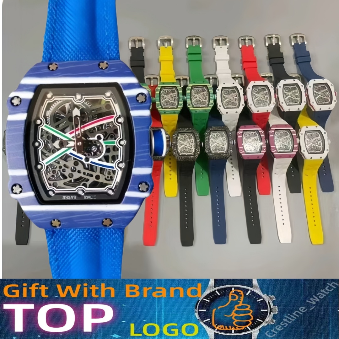 Luxury Rich M67 02 Ultra Thin Men's And Women's Tptcarbon Fiber Flywheel Watch 45 Automatic Mechanical Movement Back Transparent Design 89