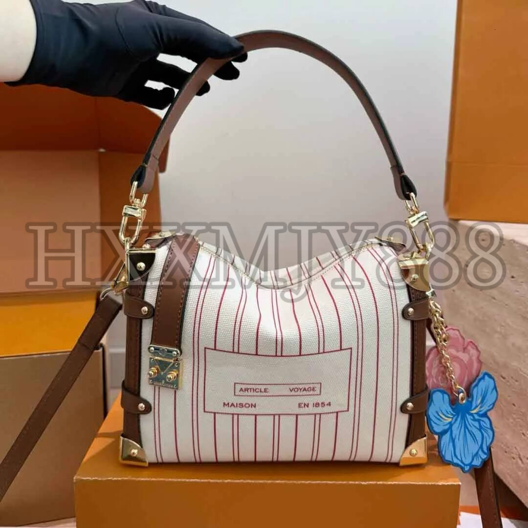 Designer de haute qualité côté tronc boîte à bagages fleurs en cuir épaule bandoulière femmes luxe sacs de soirée sac de transport sac à main 24