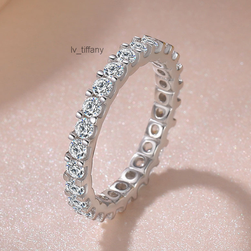 Fashion 925 Sterling Silver Band Rings Women Wedding Jewelry Gift Classic Simulated Platinum Diamond CZ RING Women Size 5-12